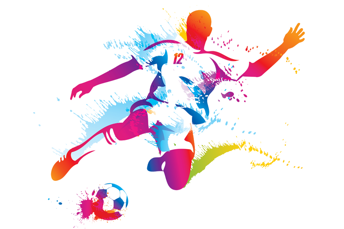 colourful football player art